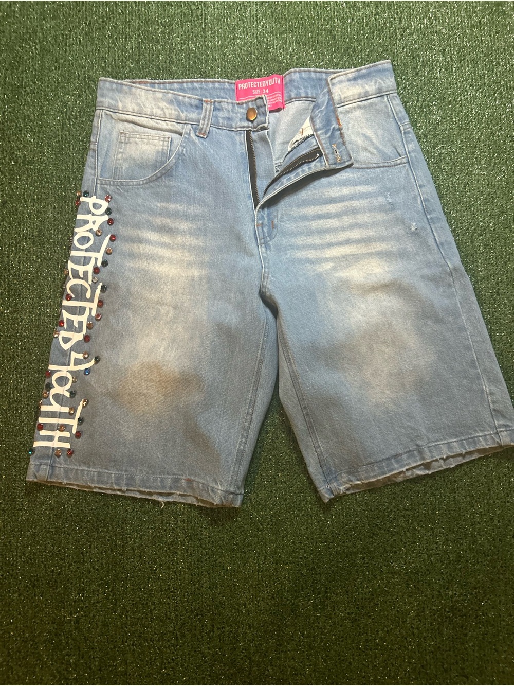 Light Blue Denim Jean Shorts for Men